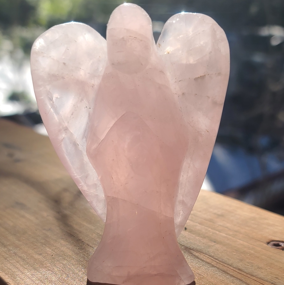 SOLD!Beautiful Pink quartz Guardian Angel 5" - Picture 6 of 8